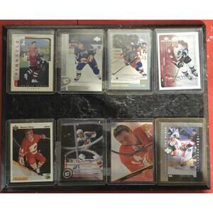 Theoren Fleury NHL Collector Plaque w/ 9 Hockey Cards Flames Rangers Avalanche